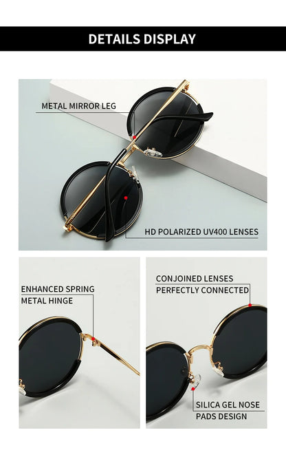 Circular Metal Polarized Party Sunglasses
