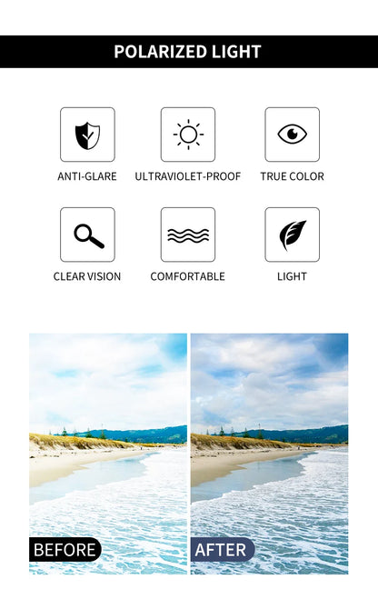 Square Polarized Sunglasses – Stainless Steel Frame