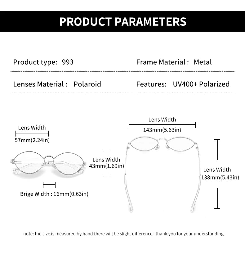 Alloy Oval Polarized Sunglasses