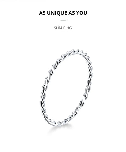 925 Sterling Silver Twisted Eternity Ring with Braided Texture