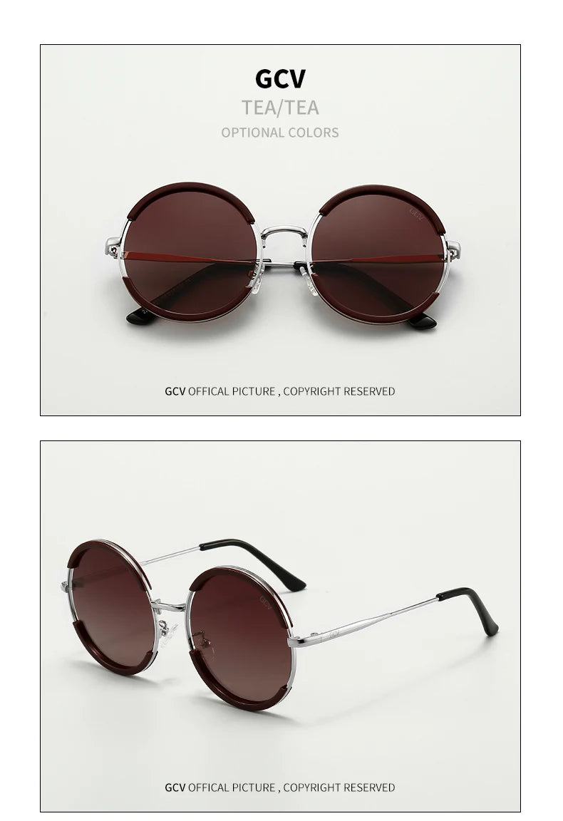 Circular Metal Polarized Party Sunglasses