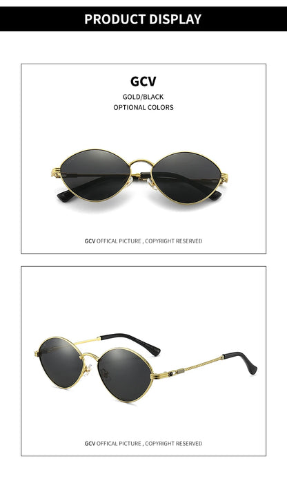 Alloy Oval Polarized Sunglasses