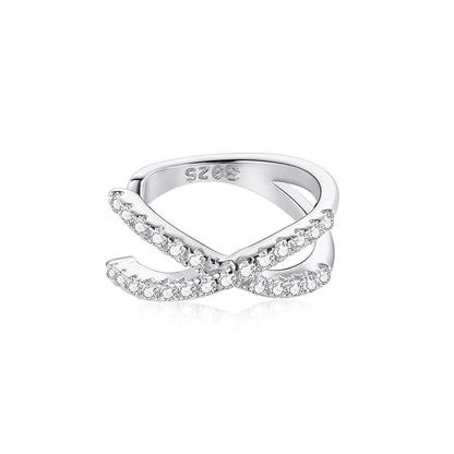 925 Sterling Silver CZ Ear Cuff Clip Earring with Geometric Design