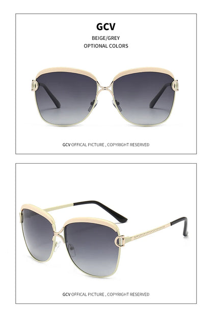 Square Polarized Sunglasses – Stainless Steel Frame