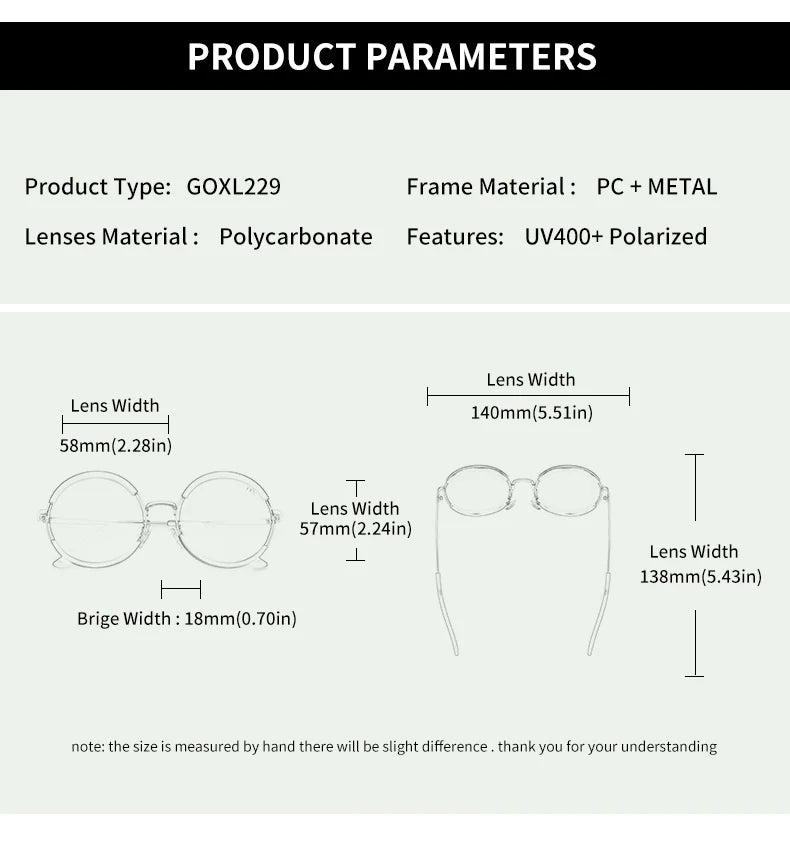 Circular Metal Polarized Party Sunglasses