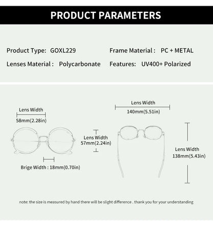 Circular Metal Polarized Party Sunglasses