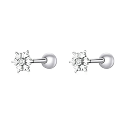 Brilliant Star and Butterfly Sterling Silver Stud Earrings