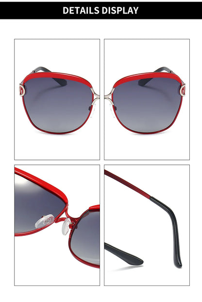 Square Polarized Sunglasses – Stainless Steel Frame