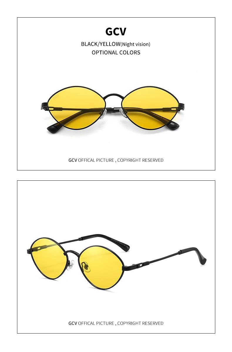 Alloy Oval Polarized Sunglasses