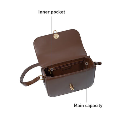 Split Leather Square Shoulder and Crossbody Bag