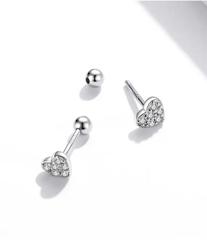 Brilliant Star and Butterfly Sterling Silver Stud Earrings