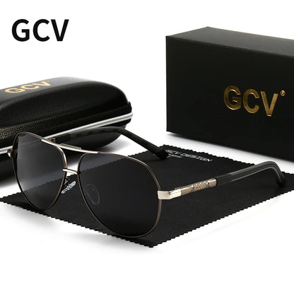 Vintage Aluminum Polarized Oval Sunglasses