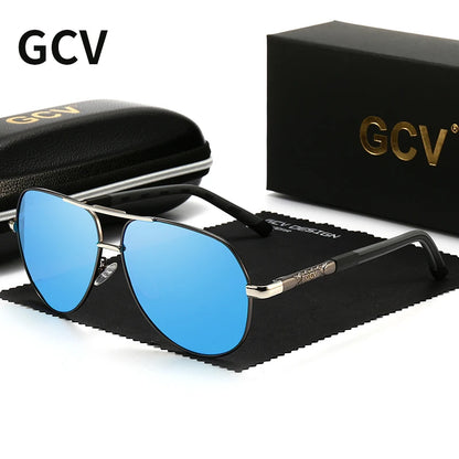 Vintage Aluminum Polarized Oval Sunglasses