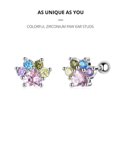 Brilliant Star and Butterfly Sterling Silver Stud Earrings