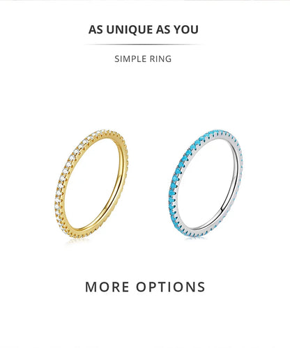 Gold Plated Zircon Stacking Ring – 925 Sterling Silver