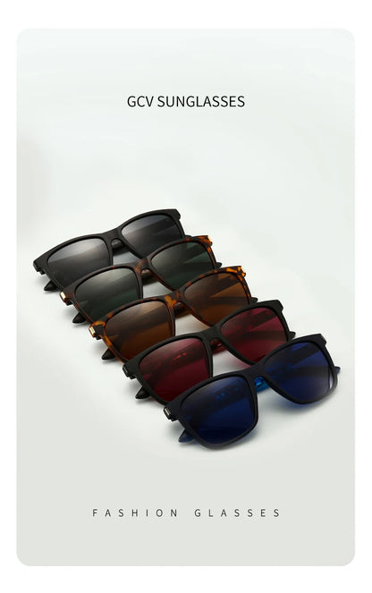 Square Polarized Sunglasses – Stainless Steel Frame