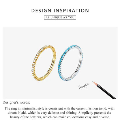 Gold Plated Zircon Stacking Ring – 925 Sterling Silver