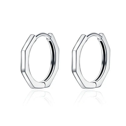 Star Hoop Earrings – Sterling Silver with Oxidized Finish