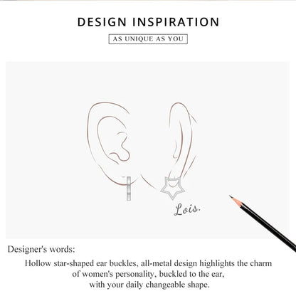 Star Hoop Earrings – Sterling Silver with Oxidized Finish