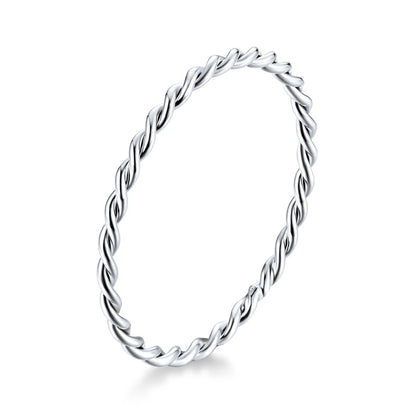 925 Sterling Silver Twisted Eternity Ring with Braided Texture