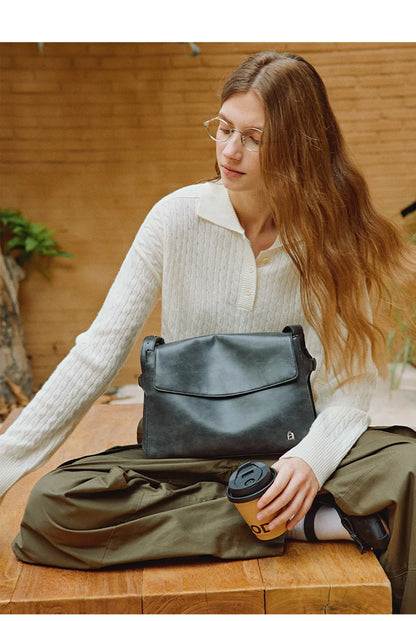 Genuine Leather Structured Tote Bag