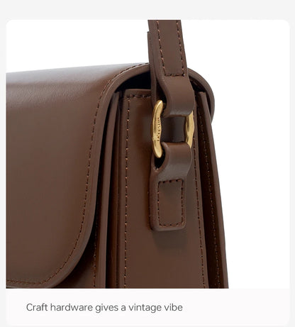 Split Leather Square Shoulder and Crossbody Bag