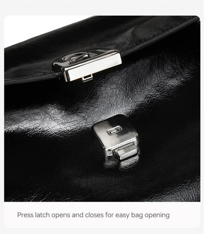 Split Leather Shoulder Crossbody Tote Bag