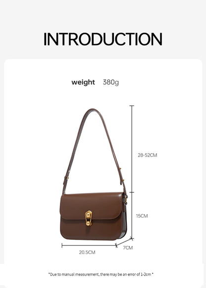 Split Leather Square Shoulder and Crossbody Bag