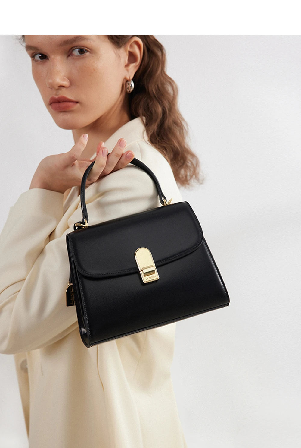 Split Leather Square Tote Bag