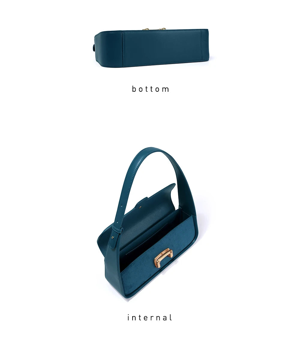 Split Leather Firm Shoulder Bag