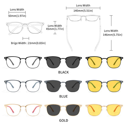 3 in 1 Rectangle Polarized and Optical Sunglasses Set