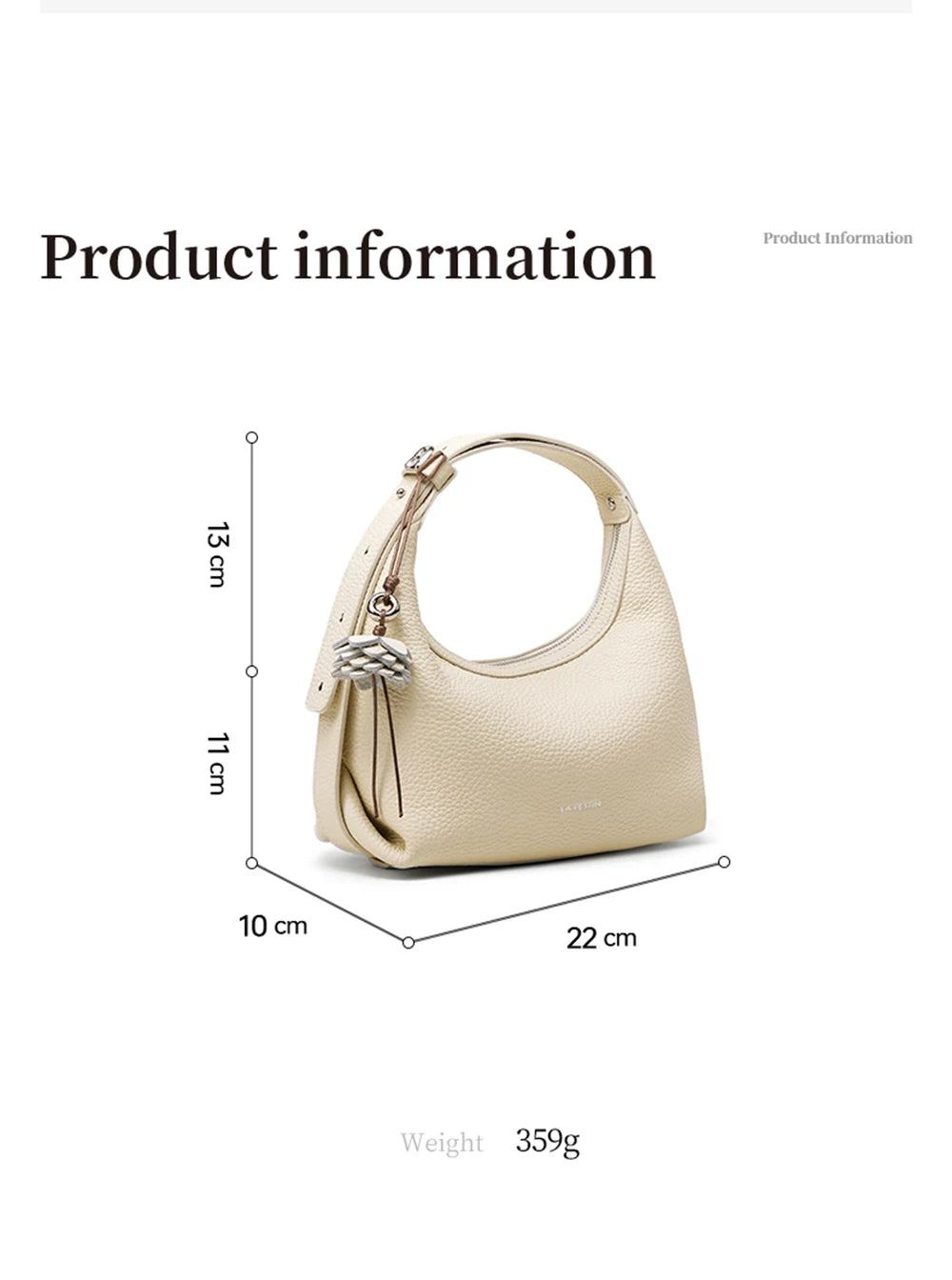 Genuine Leather Half Moon Shoulder and Crossbody Tote