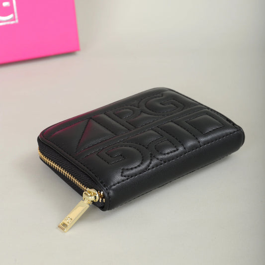 Elegant Letter Embroidery Zipper Wallet – Compact and Stylish