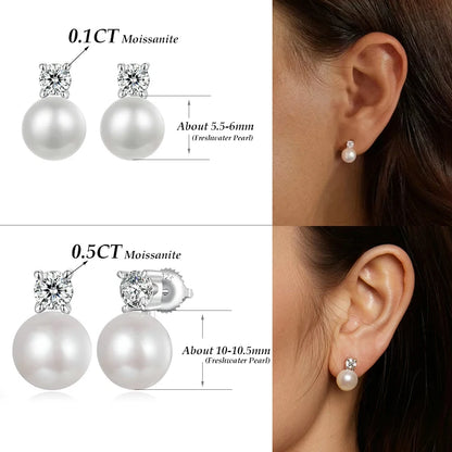 D-Color Moissanite Stud Earrings – 925 Sterling Silver