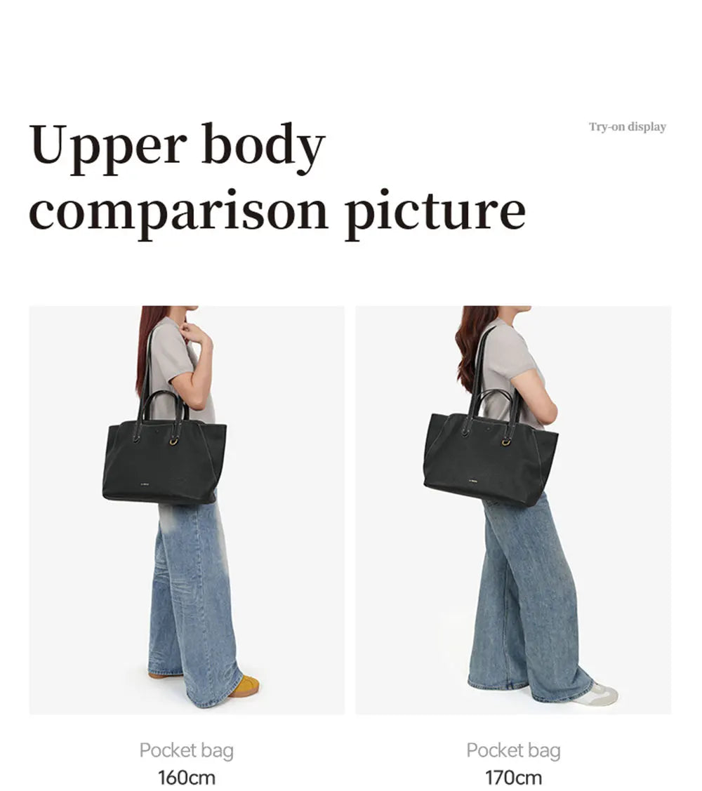 Genuine Leather Tote Shoulder Bag