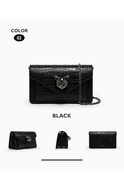 Genuine Leather Clutch and Crossbody Bag – Flap Lock Design