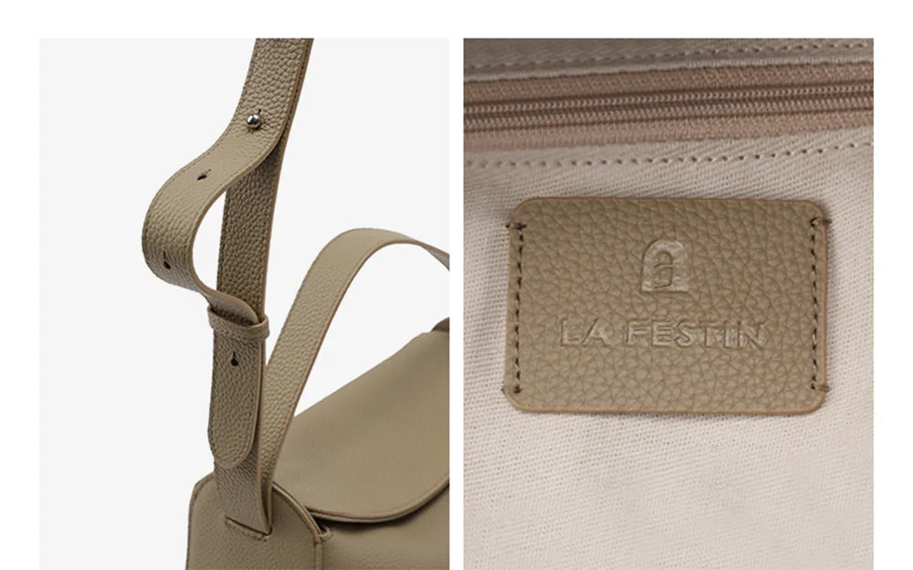 Soft Genuine Leather Mini Tote Crossbody