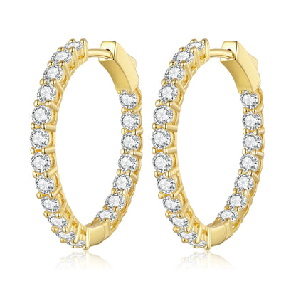 Cubic Zirconia Round Stud Earrings with Screw-Back Closure