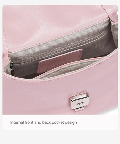 Split Leather Compact Square Tote