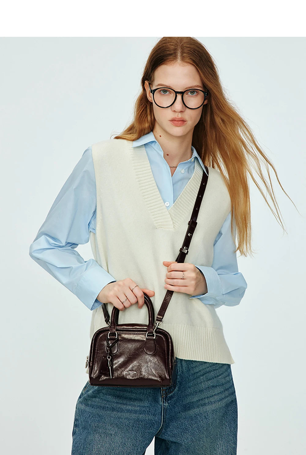 Genuine Leather Boston Shoulder Bag