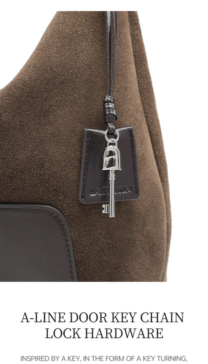 Split Leather Shoulder and Handbag Tote