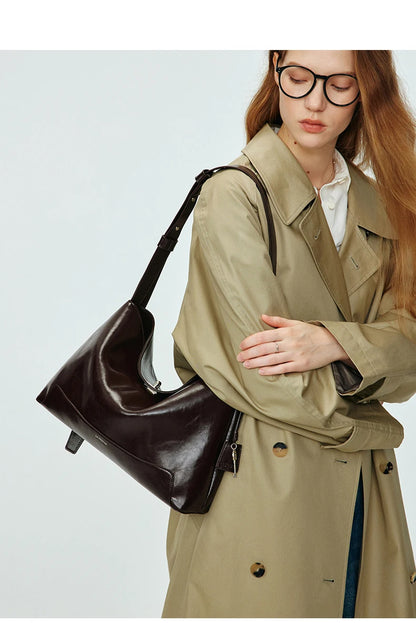 Split Leather Shoulder and Handbag Tote