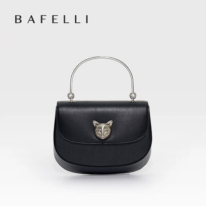 Half Moon Crossbody Bag – Genuine Leather Flap Style