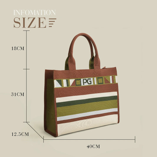 Colorful Striped Mesh Casual Tote Shoulder Bag