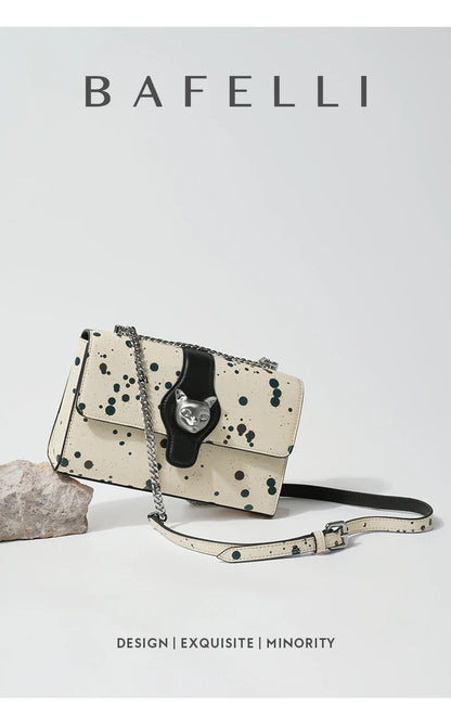 Genuine Leather Shoulder and Crossbody Bag – Dot Flap Design