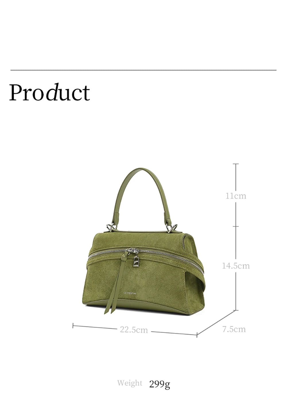 Green Split Leather Shoulder and Crossbody Bag