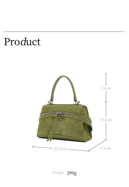 Green Split Leather Shoulder and Crossbody Bag