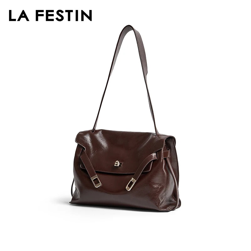 Split Leather Shoulder and Crossbody Tote