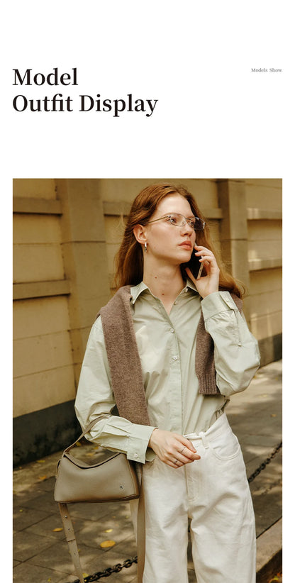 Soft Genuine Leather Mini Tote Crossbody