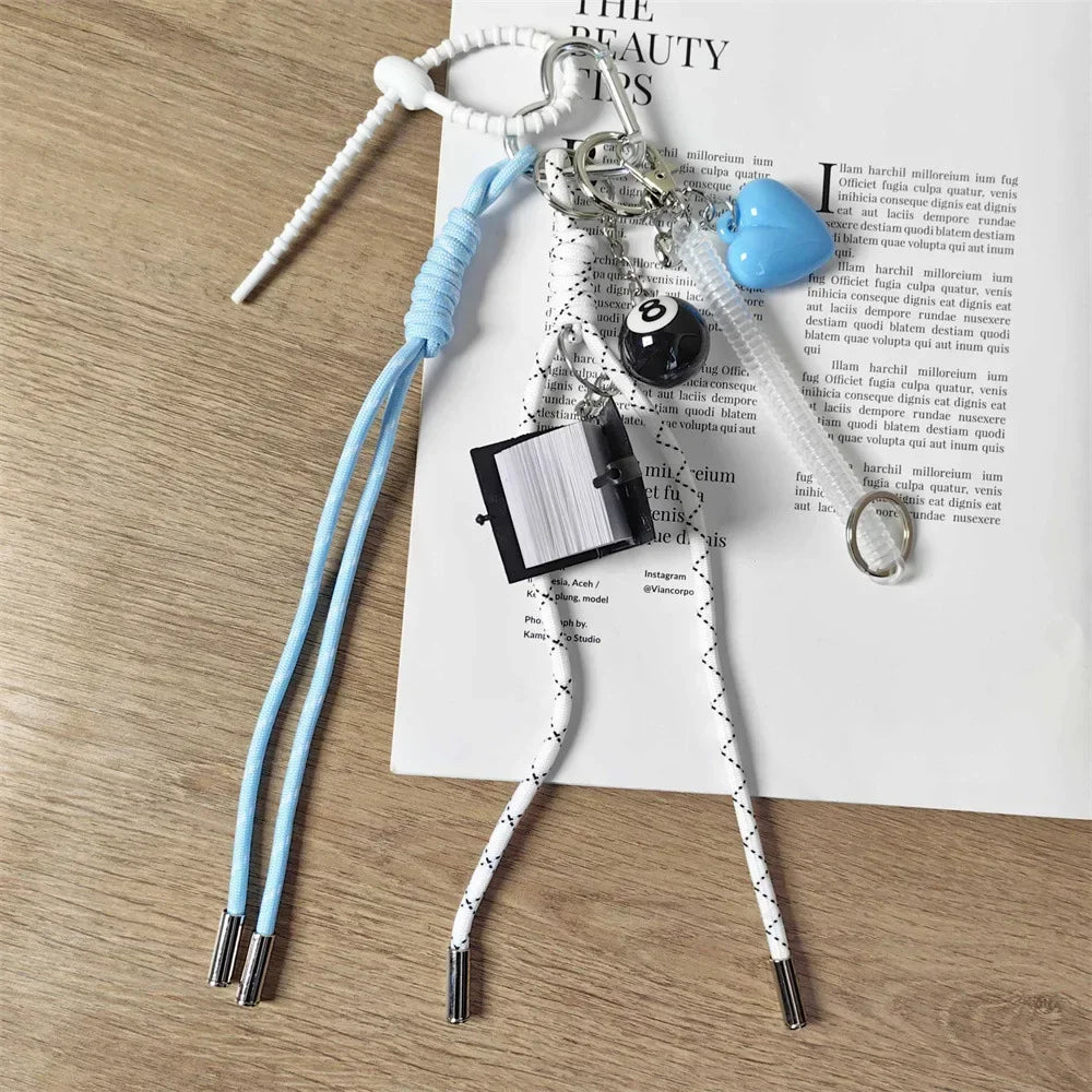 French Goatskin Leather Bag Charm Keychain